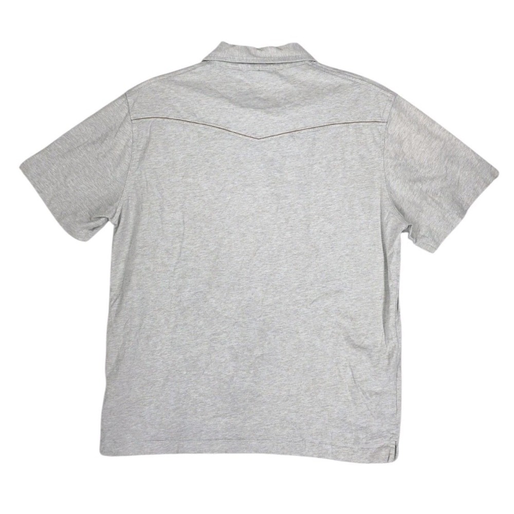 Howler Brothers H Bar B Pearl Snap Polo Shirt Mens M Heather Grey Western Yoke - Picture 10 of 11